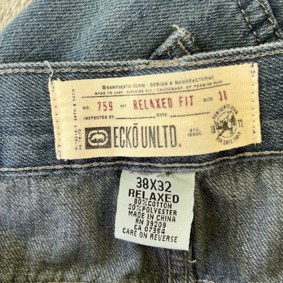 Ecko Unltd. Jeans Mens 38X32 Blue 759 Relaxed Straight Baggy Mid Rise Denim - Picture 7 of 8